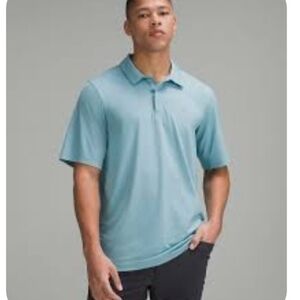 lululemon athletica Snap Front Performance Polo Shirt In Size Large Aqua